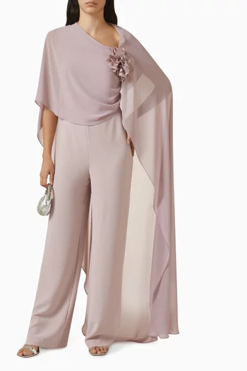 One-shoulder Jumpsuit in Crepe