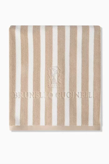 منشفة شاطئ بنقشة مخططة قماش تيري