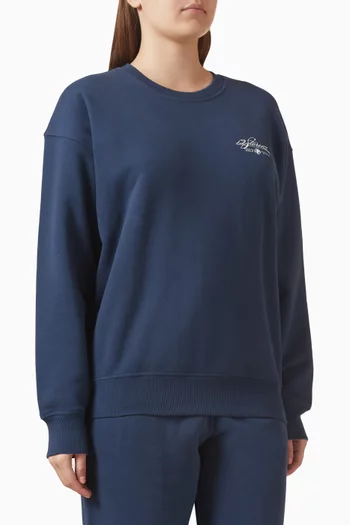 سويت شيرت بطبعة شعار الماركة قماش تيري