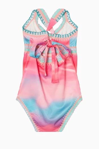 Sadie Rainbow Embroidered One-piece Swimsuit