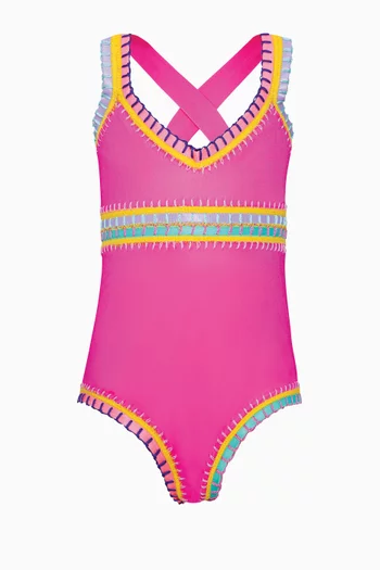 لباس سباحة سايدي دريمي قطعة واحدة بألوان قوس قزح