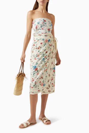 تنورة لونا متوسطة الطول بتصميم ملفوف