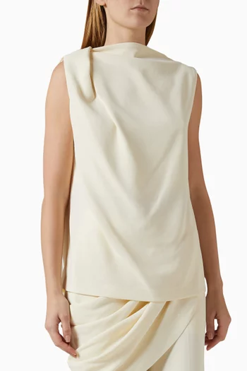 بلوزة بلا أكمام مزينة بكشكش