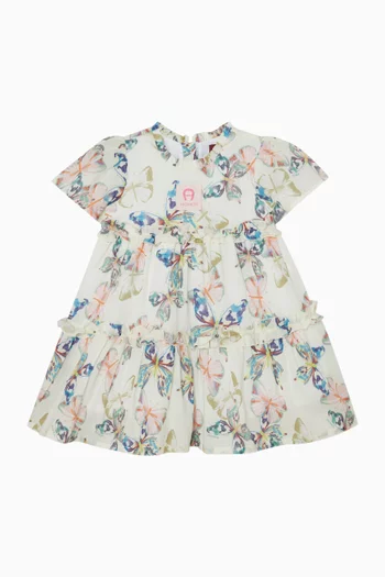 Butterflies Logo Dress in Cotton