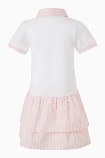 فستان مخطط بياقة بولو