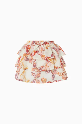 Butterfly Print Mini Skirt