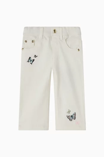 Butterfly Embroidery Jeans in Denim