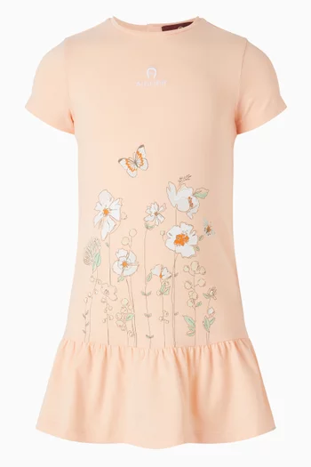 Floral T-shirt Dress in Cotton