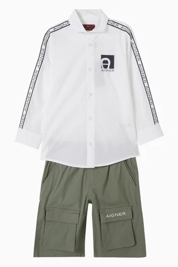 Logo-print Shirt in Cotton-poplin