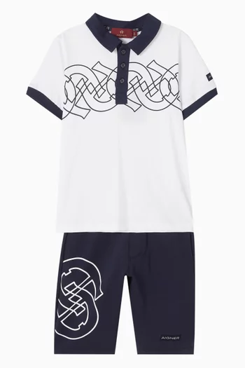 Logo-print Polo Shirt in Cotton