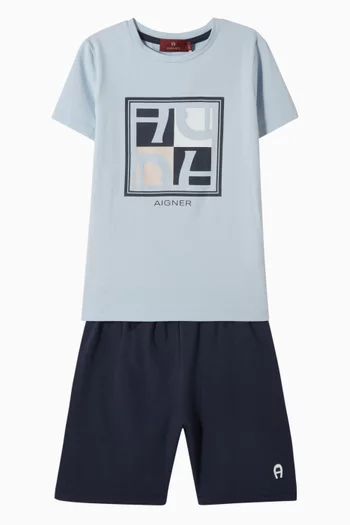 Logo-print Pyjama Set in Cotton