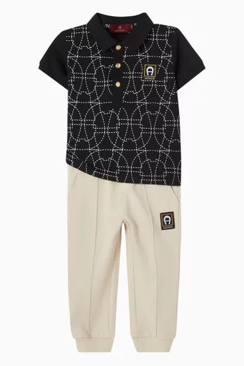 تي شيرت بولو بطبعة تجريدية 