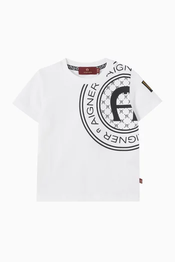 Logo-pint T-shirt in Cotton