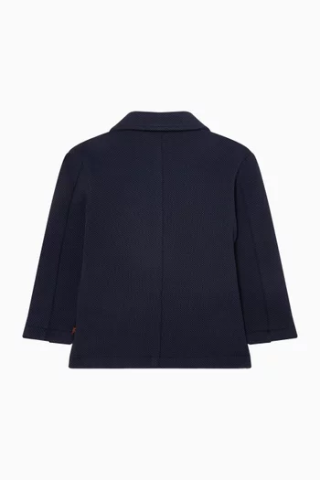 Logo-embroidered Blazer in Cotton-pique