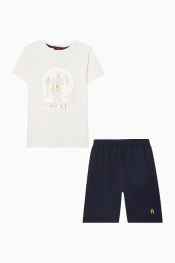 Logo-print Pyjama Set in Cotton