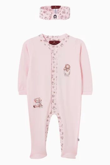 Teddy Pyjama & Hairband Gift Set