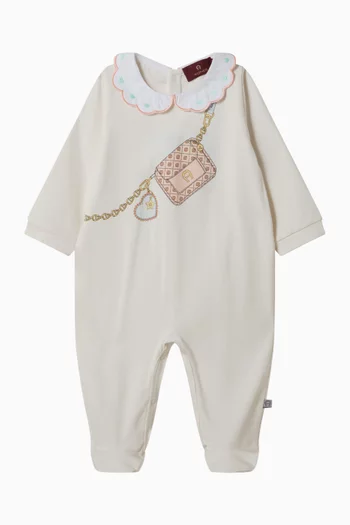 Bag-print Sleepsuit in Pima Cotton