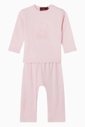 طقم سويت شيرت وبنطال رياضي قطن