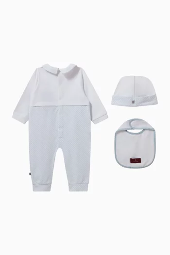 طقم بيجاما قطعة واحدة بطبعة شعار الماركة قطن بيما 