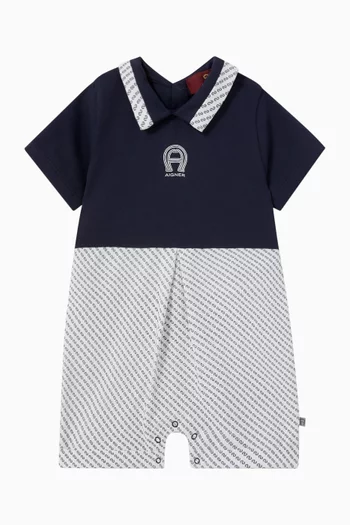 Logo-print Romper in Pima Cotton