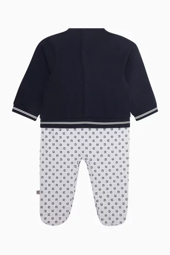 بيجاما قطعة واحدة بشعار الماركة قطن بيما