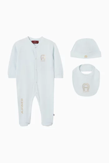 Logo Pyjama, Bib & Beanie Gift Set