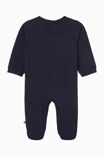 بيجاما بطبعة شعار الماركة اللامعة قطن