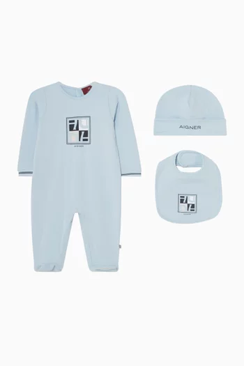 Logo Pyjama, Bib & Beanie Gift Set