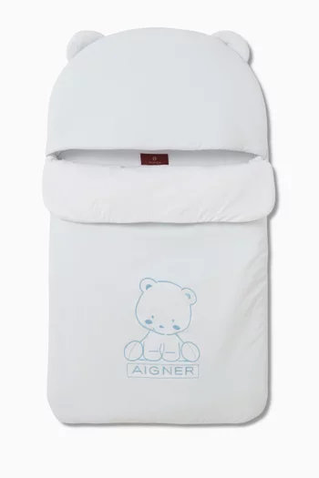 كيس نوم للأطفال الرضع بتطريز شعار الماركة قطن بيما 