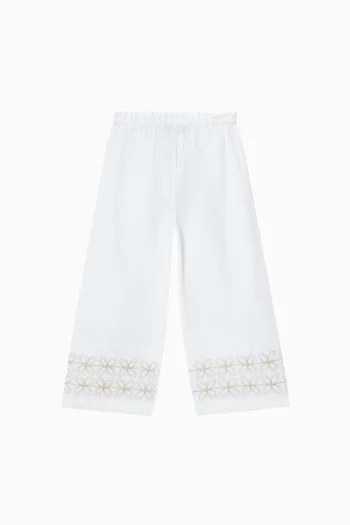 Floral Embroidered Pants