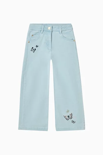 Butterfly Embroidery Jeans in Denim