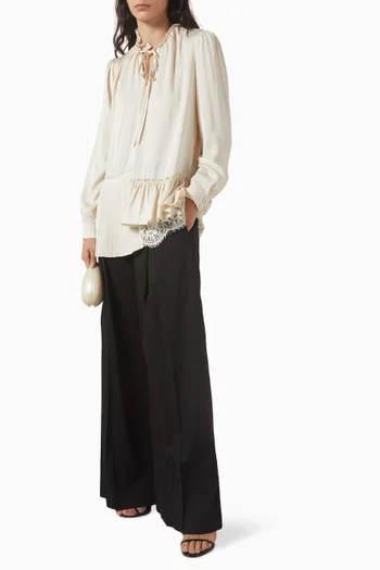 Ruffle Lace-trim Top