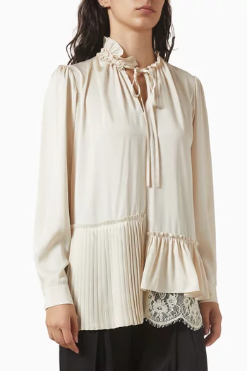 Ruffle Lace-trim Top