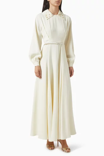 Embellished-collar Dress