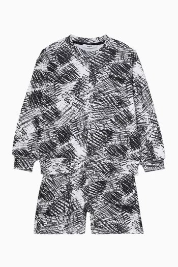 شورت رياضي بشعار الماركة بالكامل صوف قطني