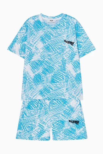 تي شيرت بطبعة أحرف متفرقة قطن جيرسيه