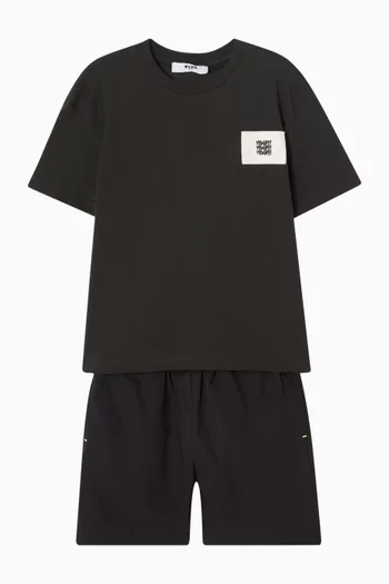 تي شيرت بطبعة شعار الماركة قطن جيرسيه