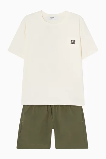 تي شيرت بطبعة شعار الماركة قطن جيرسيه