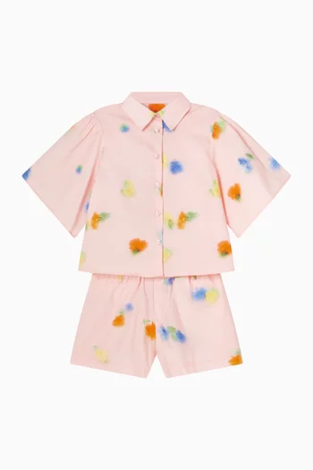 شورت قطن بوبلين بنقشة زهور