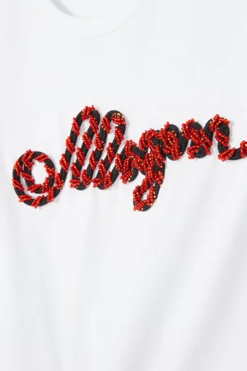 تي شيرت بشعار الماركة قطن جيرسيه