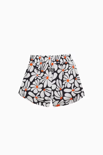 Floral-print Drawstring Shorts