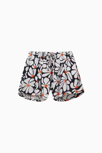 Floral-print Drawstring Shorts