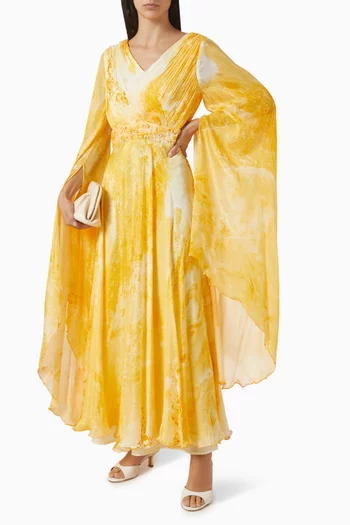 فستان بتصميم مشد جامد شيفون