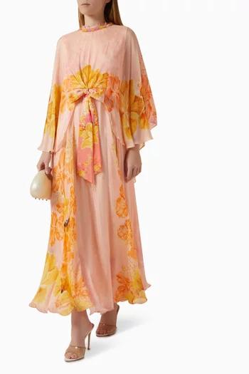 فستان بتطريزات يدوية بارزة شيفون