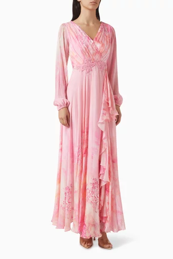 فستان بنقشة جورجيت