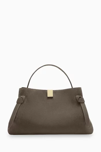 Small Gyoza Top-handle Bag in Suede