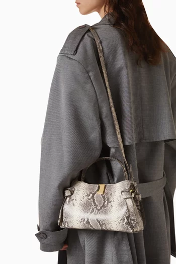 Mini Gyoza Bag in Embossed Cowhide Leather