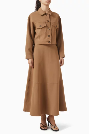 Crop Shirt & Skirt Set