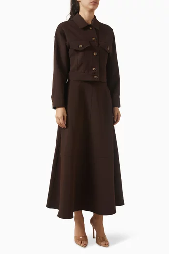 Crop Shirt & Skirt Set