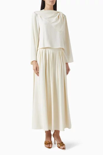 Draped Pin Skirt Set